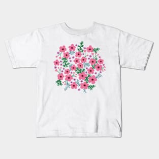 Buttercup garden in pink and cream Kids T-Shirt